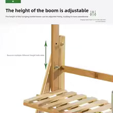 Maceta colgante de madera plegable