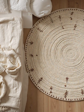 Alfombra redonda de sisal y algodón (todos los tamaños)